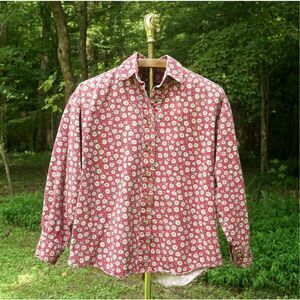 Vintage 90s Bushwacker Red Floral Button Up Blouse